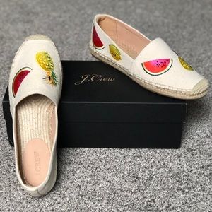 NWT 9.5 Canvas Espadrilles w/Fruit Embroidery